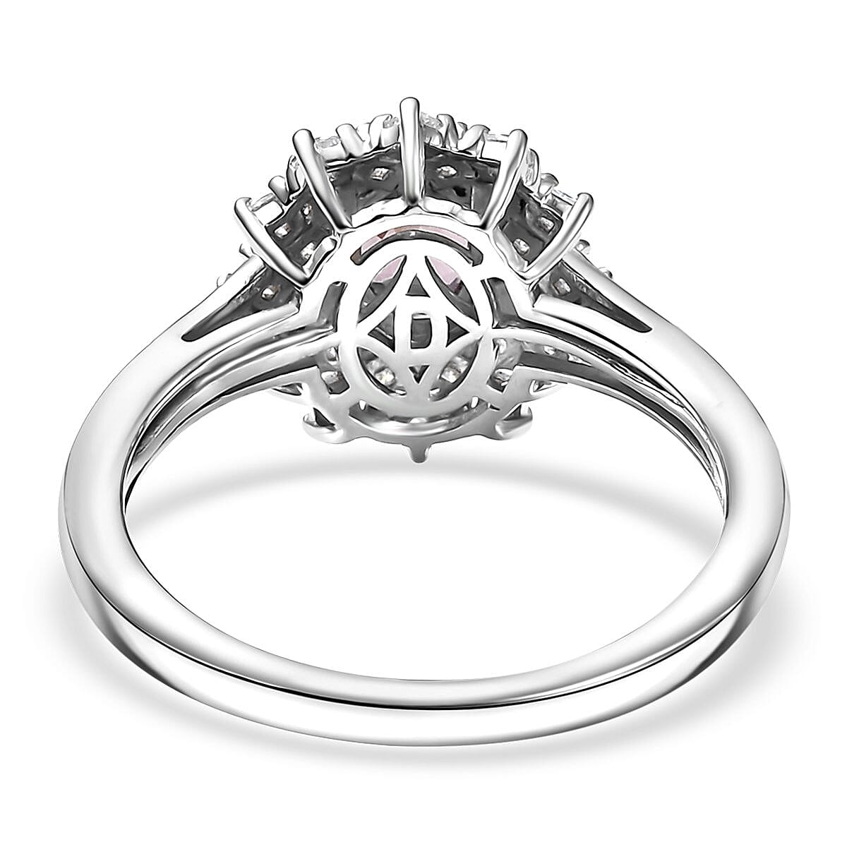 Joy Lavender Spinel, Moissanite Diamond Lace Ring in Rhodium Over Sterling Silver 1.50 ctw (Size 8.0)