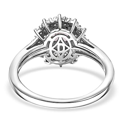Joy Lavender Spinel, Moissanite Diamond Lace Ring in Rhodium Over Sterling Silver 1.50 ctw (Size 8.0)