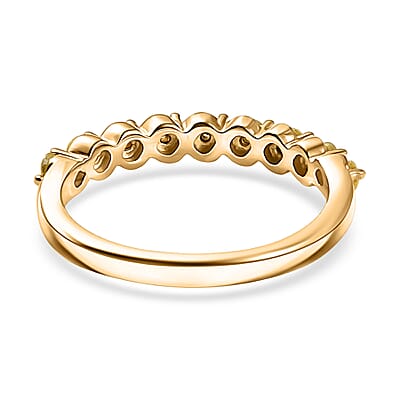 D'Joy Natural Yellow Diamond I2-I3 0.25 ctw Graceful Twisted Ring in 18K Vermeil Yellow Gold Over Sterling Silver (Size 10.0)