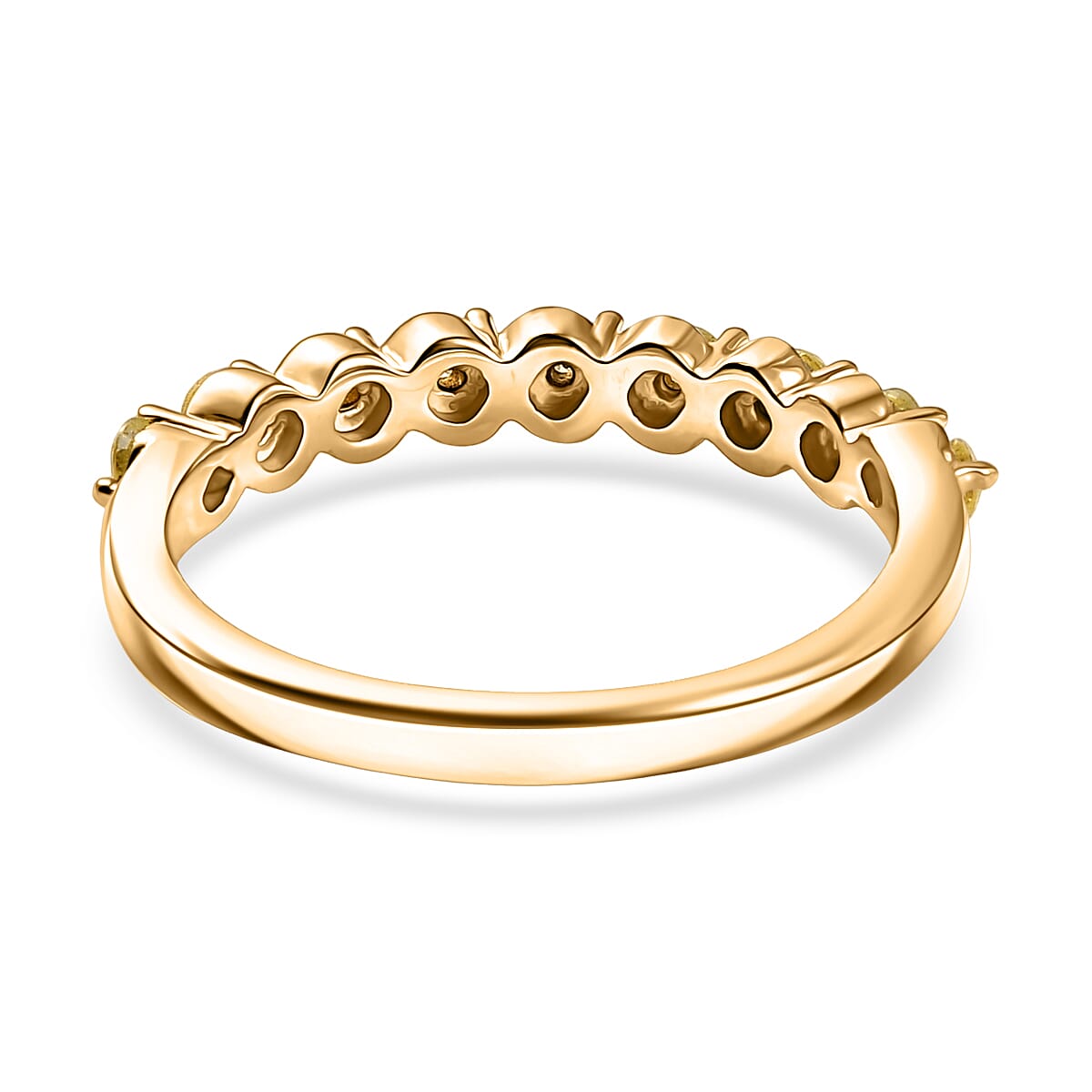 D'Joy Natural Yellow Diamond I2-I3 0.25 ctw Graceful Twisted Ring in 18K Vermeil Yellow Gold Over Sterling Silver (Size 9.0) image number 4