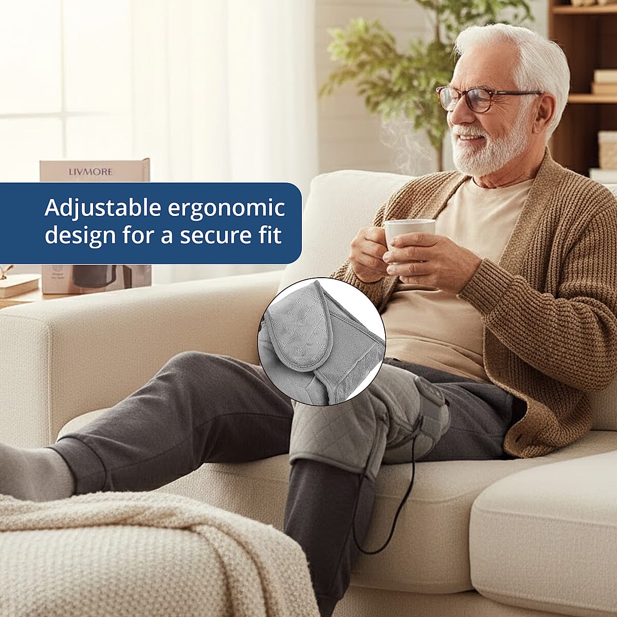 Massage Knee Wrap with Bulit-in Controller and Adaptor (100-240V 50/60hz, 12V 2000mA) image number 2