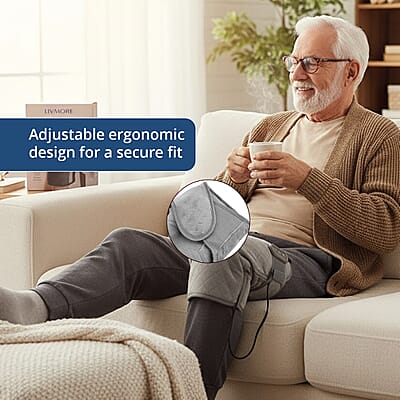 Livmore Thermal Knee Relief Massager with Bulit-in Controller and Adaptor (100-240V 50/60hz, 12V 2000mA)