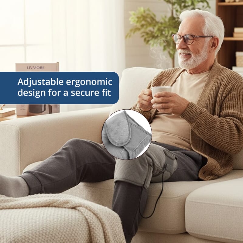 Livmore Thermal Knee Relief Massager with Bulit-in Controller and Adaptor (100-240V 50/60hz, 12V 2000mA)
