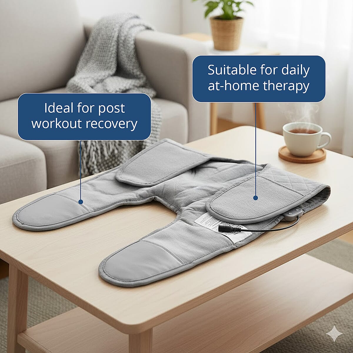 Massage Knee Wrap with Bulit-in Controller and Adaptor (100-240V 50/60hz, 12V 2000mA) image number 4