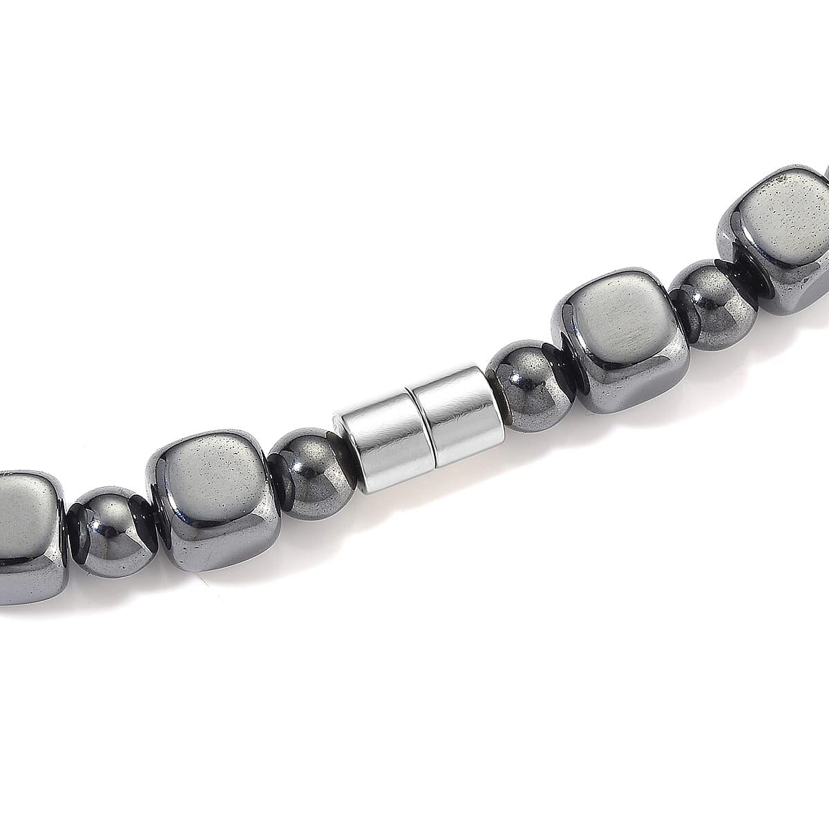 Shungite and Hematite 448.00 ctw Beaded Necklace in Silvertone 20 Inches image number 4