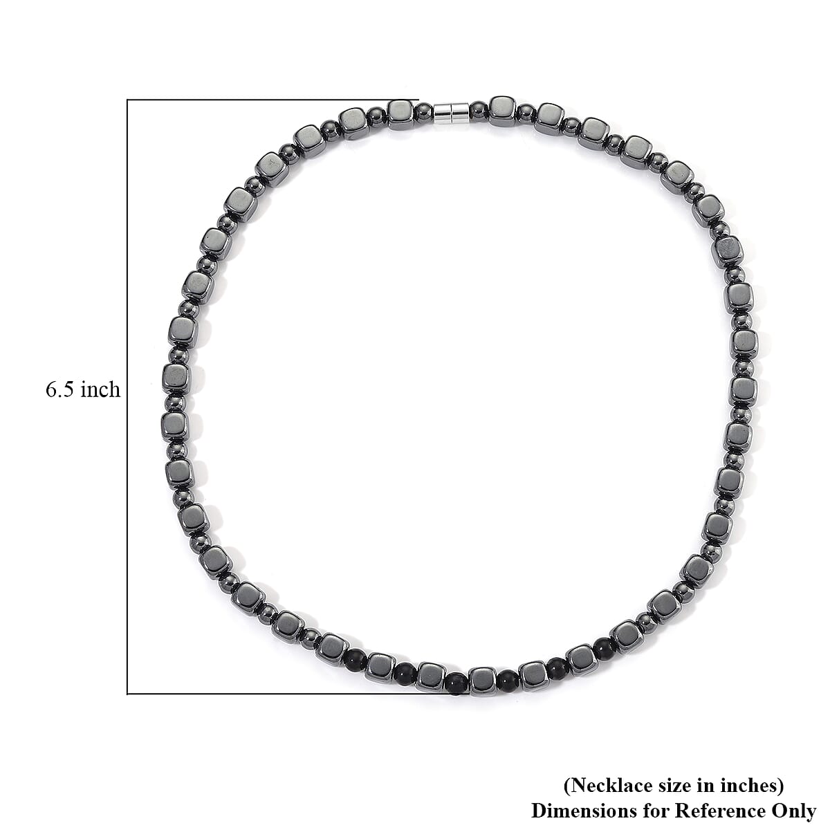 Shungite and Hematite 448.00 ctw Beaded Necklace in Silvertone 20 Inches image number 5