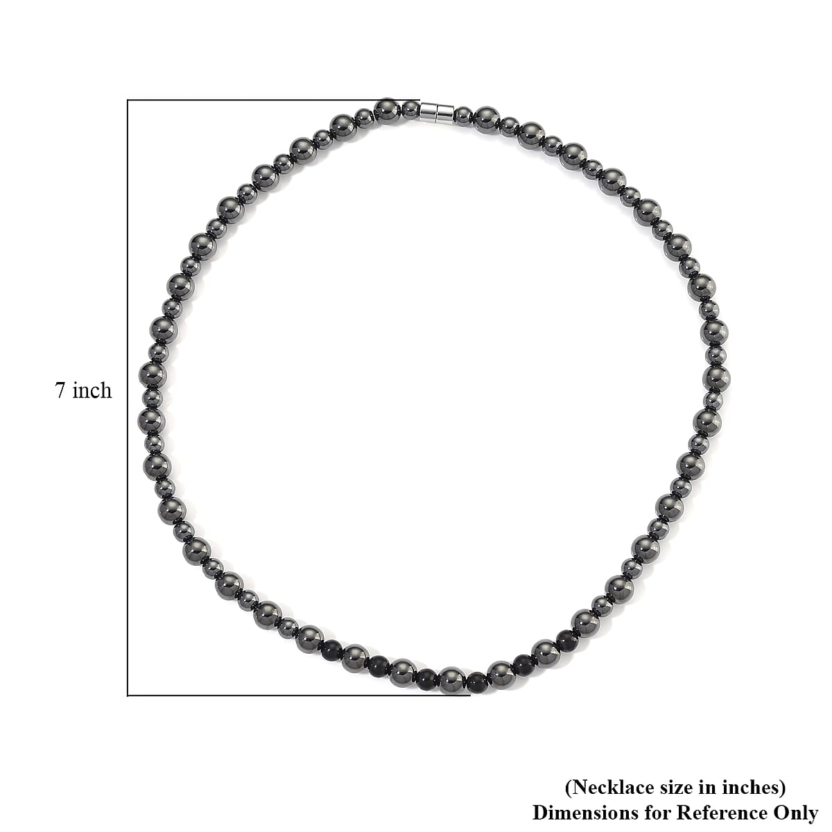 Shungite and Hematite 370.00 ctw Beaded Fancy Necklace in Silvertone 20 Inches image number 5