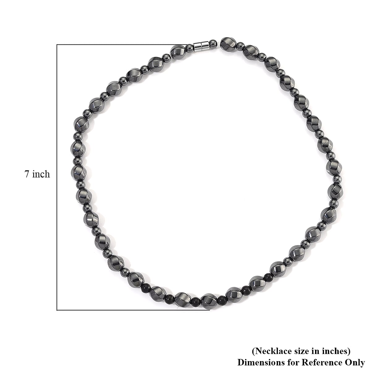 Shungite and Hematite 480.00 ctw Beaded Carved Floral Necklace in Silvertone 20 Inches image number 5