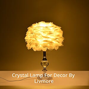 Livmore White 6cm Ball Feather Table Lamp with Plug