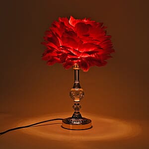 Livmore Red 6cm Ball Feather Table Lamp with Plug