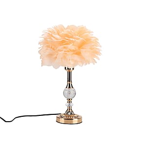 Livmore Peach 6cm Ball Feather Table Lamp with Plug