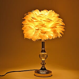 Livmore Peach 6cm Ball Feather Table Lamp with Plug