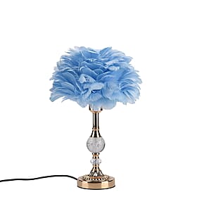 Livmore Blue 6cm Ball Feather Table Lamp with Plug