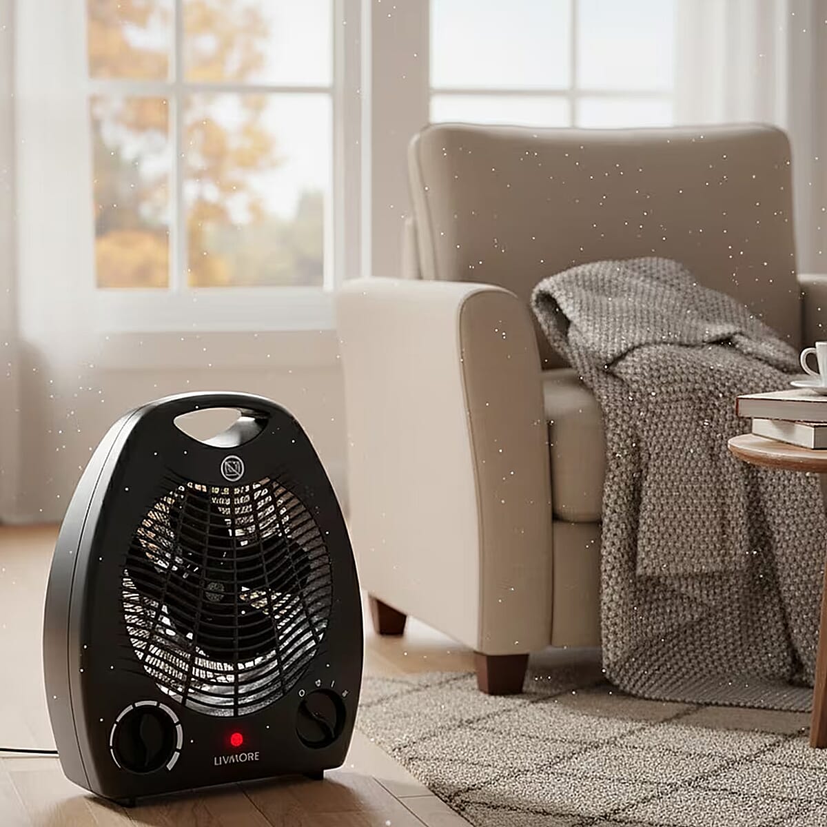 Livmore 110V Compact Fan Heater - Black image number 1