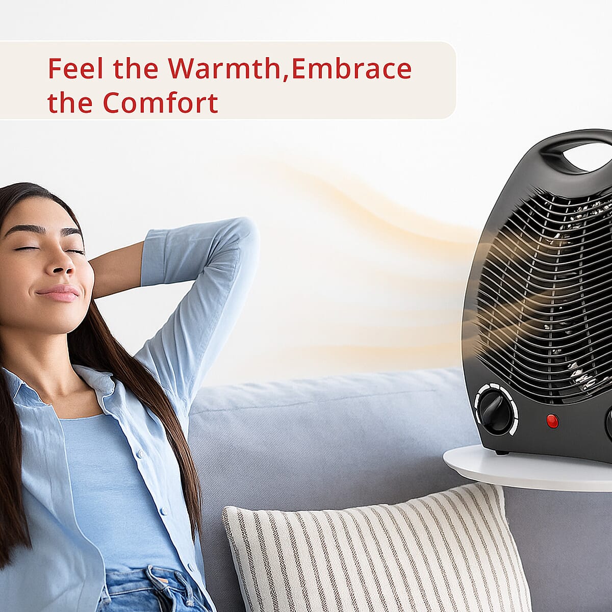 Livmore 110V Compact Fan Heater - Black image number 2