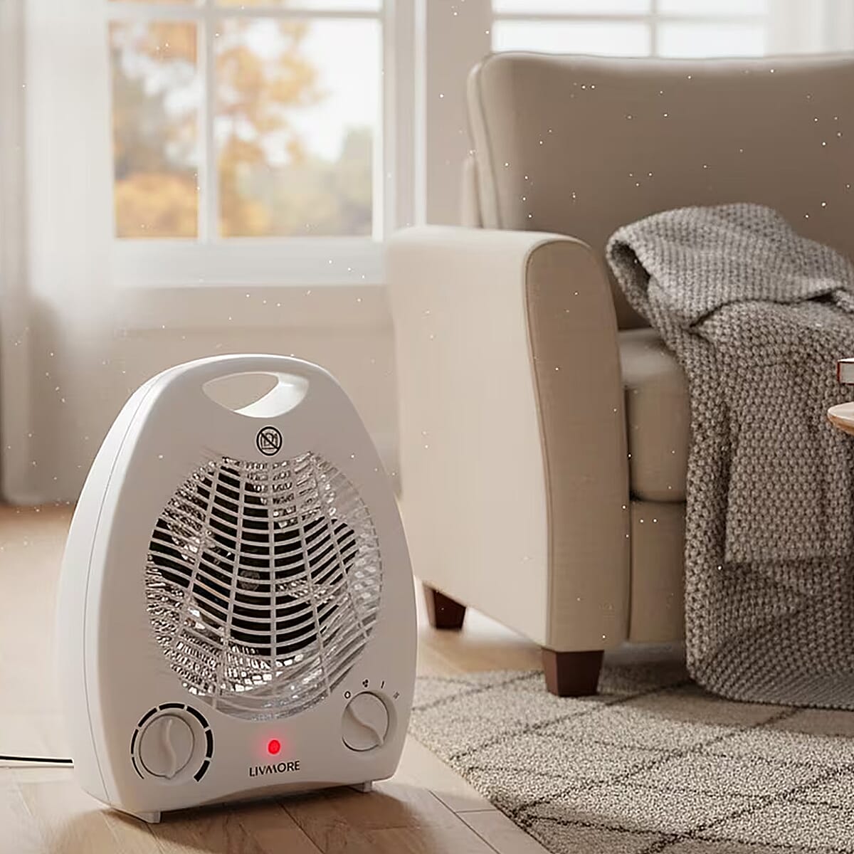 Livmore 110V Compact Fan Heater - White image number 1