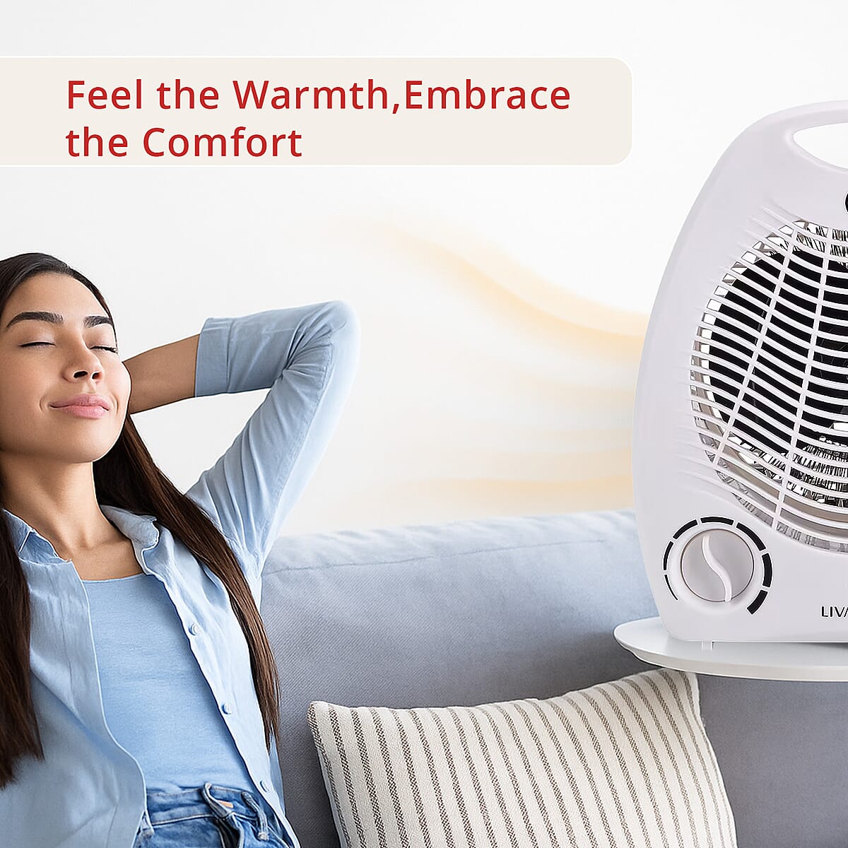 Livmore 110V Compact Fan Heater - White image number 2