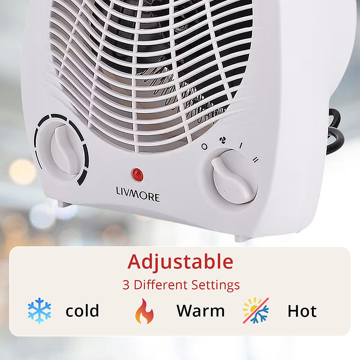 Livmore 110V Compact Fan Heater - White image number 5