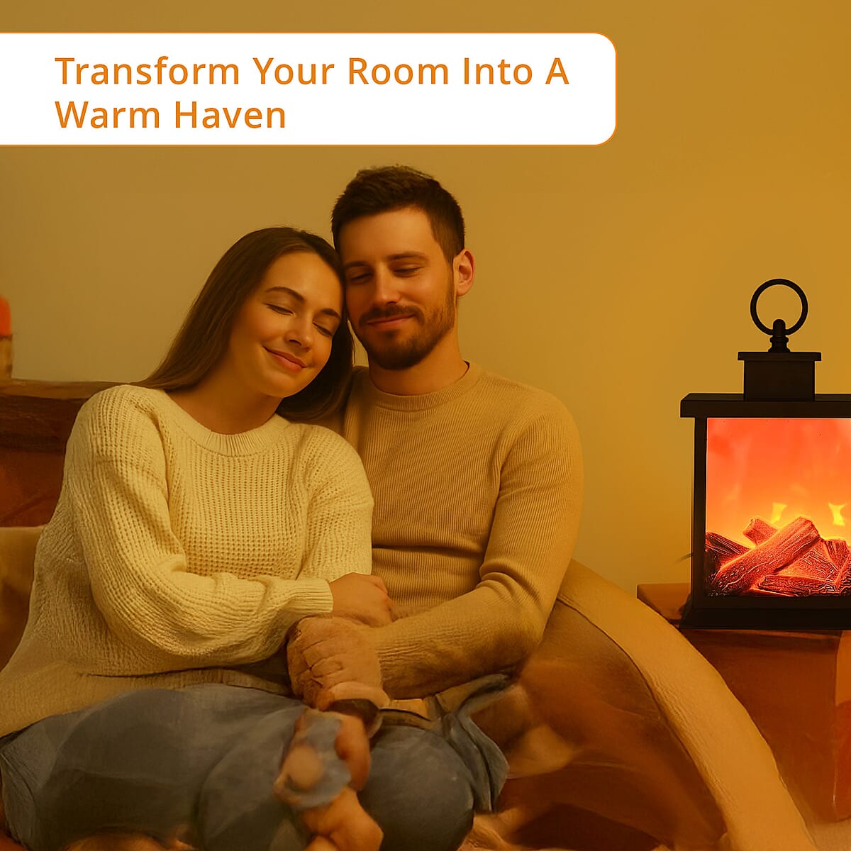 Livmore Carbon Fireplace Lamp with Powered by USB Cable (Included) image number 3