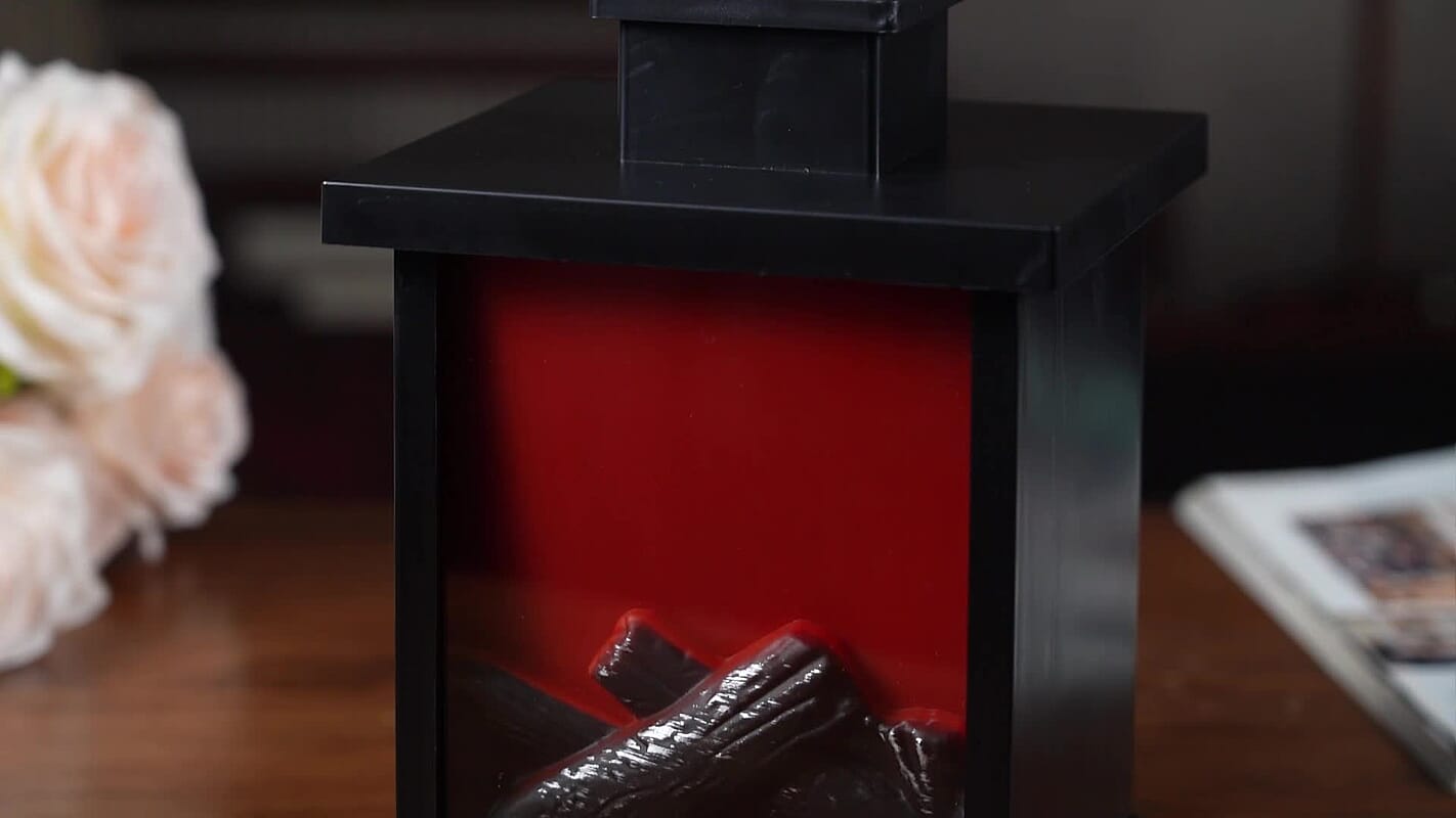 Livmore Carbon Fireplace Lamp with Powered by USB Cable (Included)