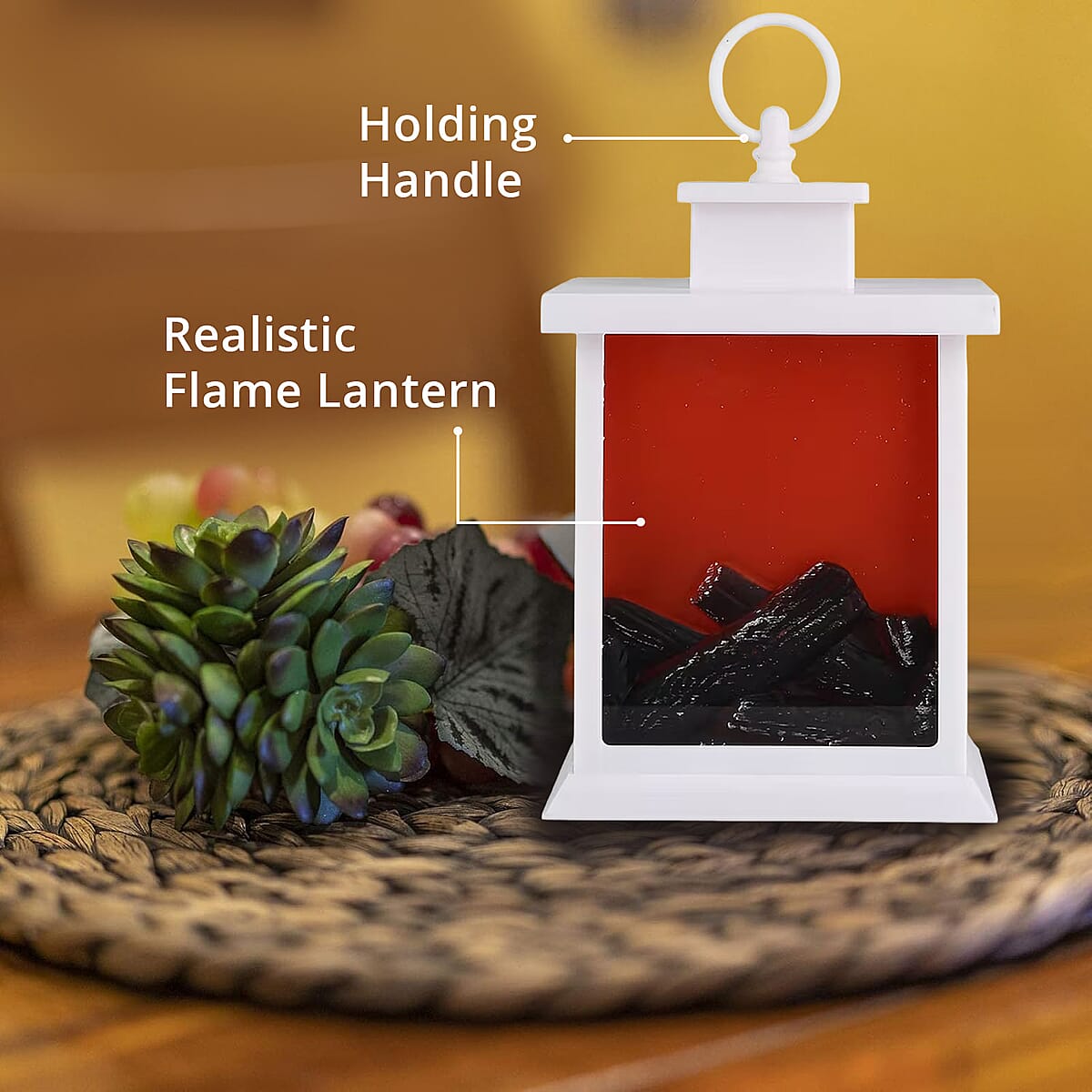 Livmore Carbon Fireplace Lamp with Powered by USB Cable (Included) image number 2