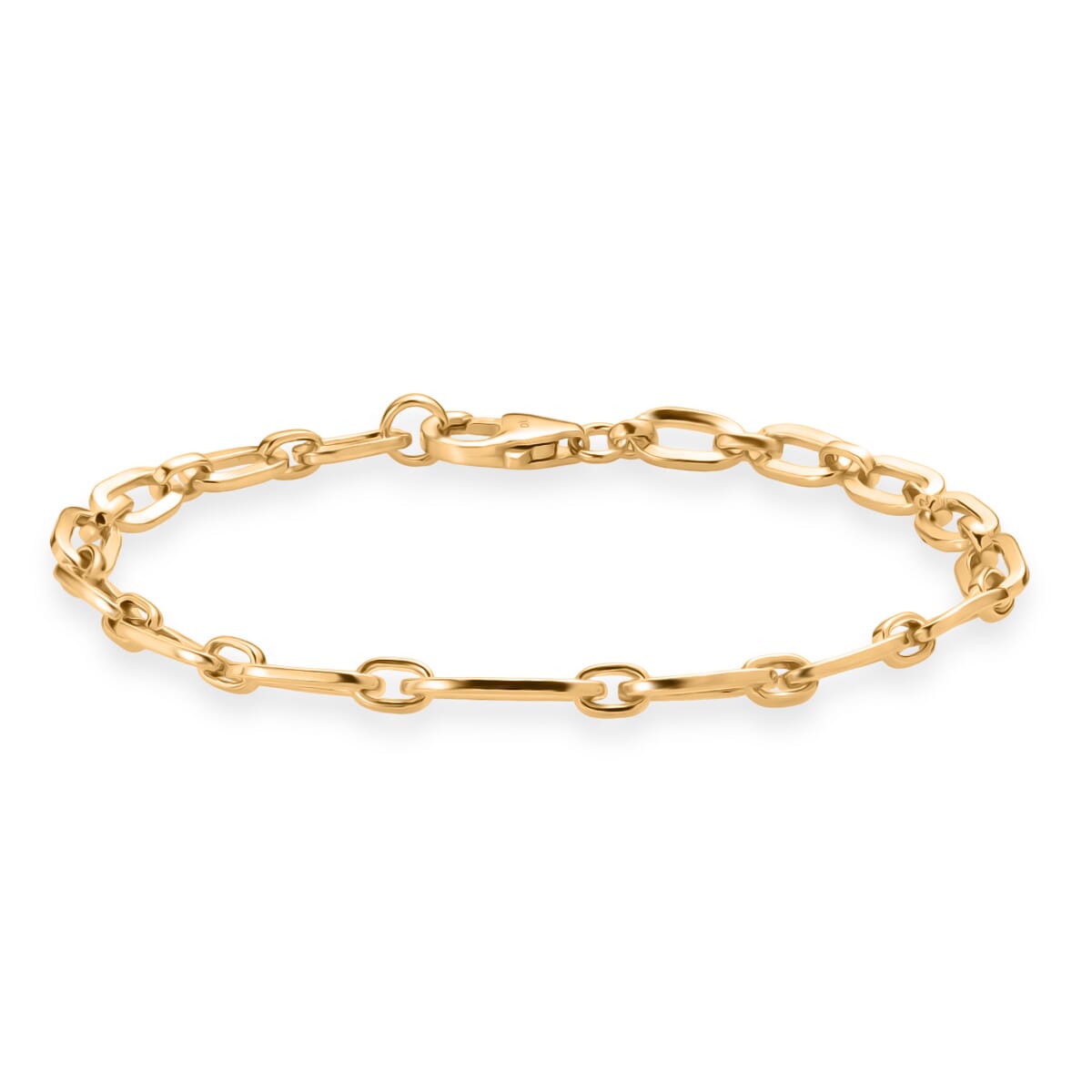 D'Joy Link Chain Bracelet in 18K Vermeil Yellow Gold Over Sterling Silver (7.25 In) 6.5 Grams image number 0