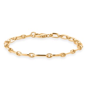 D'Joy Link Chain Bracelet in 18K Vermeil Yellow Gold Over Sterling Silver (7.25 In) 6.5 Grams