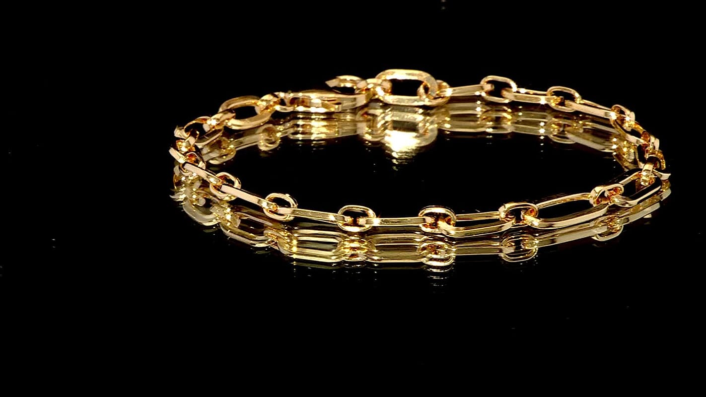 D'Joy Anchor Chain Bracelet in 18K Vermeil Yellow Gold Over Sterling Silver (7.25 In) 6.5 Grams