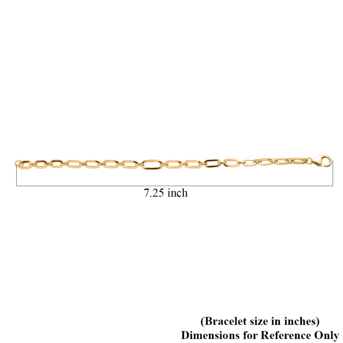D'Joy Link Chain Bracelet in 18K Vermeil Yellow Gold Over Sterling Silver (7.25 In) 6.5 Grams image number 4