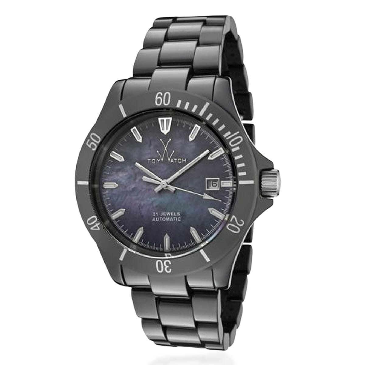 Closeout Toywatch Mother of Pearl Black Ceramic Automatic 41mm Watch image number 0