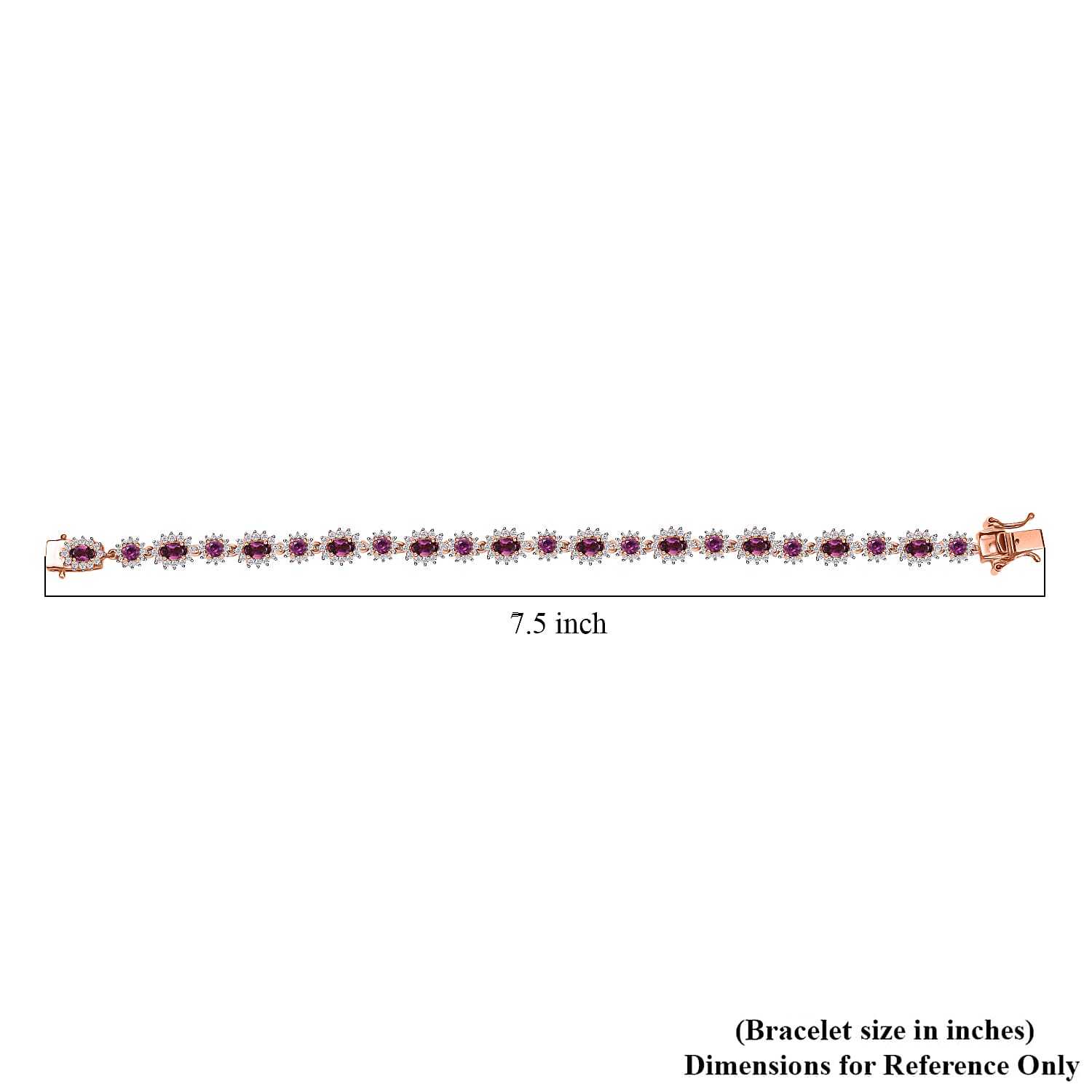 D’Joy AAA Radiant Ember Garnet and White Zircon 7.75 ctw Celestial Starburst Bracelet in 18K Vermeil Rose Gold Over Sterling Silver (7.25 In)