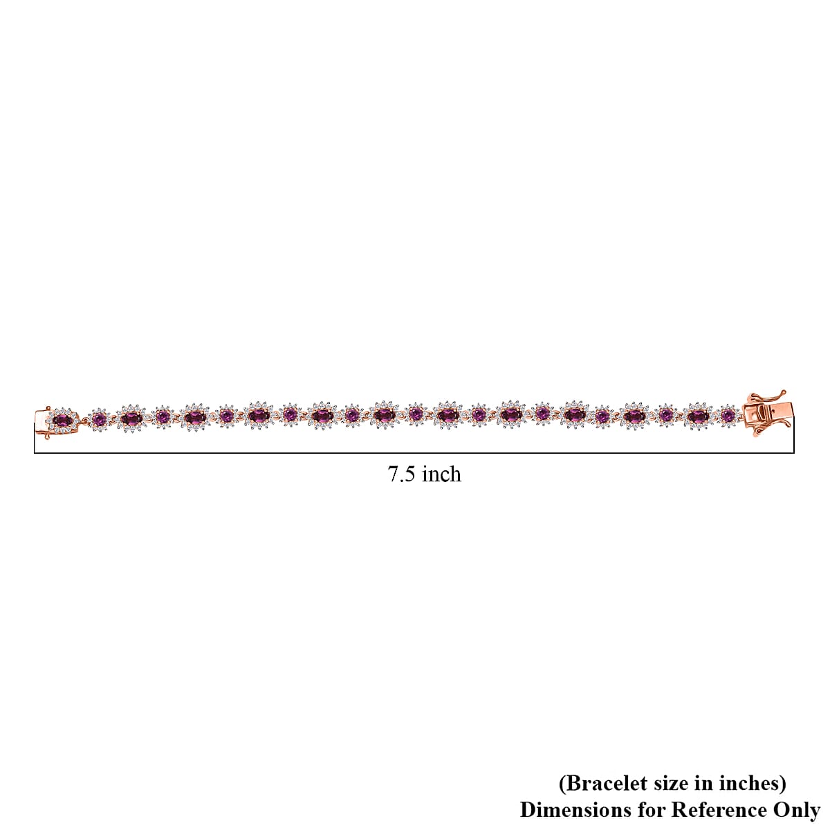 D’Joy AAA Radiant Ember Garnet and White Zircon 7.75 ctw Celestial Starburst Bracelet in 18K Vermeil Rose Gold Over Sterling Silver (7.25 In) image number 4