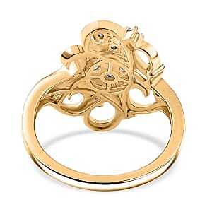 Luxuriant Lab Grown Diamond 0.51 ctw Fancy Ring in 18K Vermeil Yellow Gold Over Sterling Silver (Size 6.5)