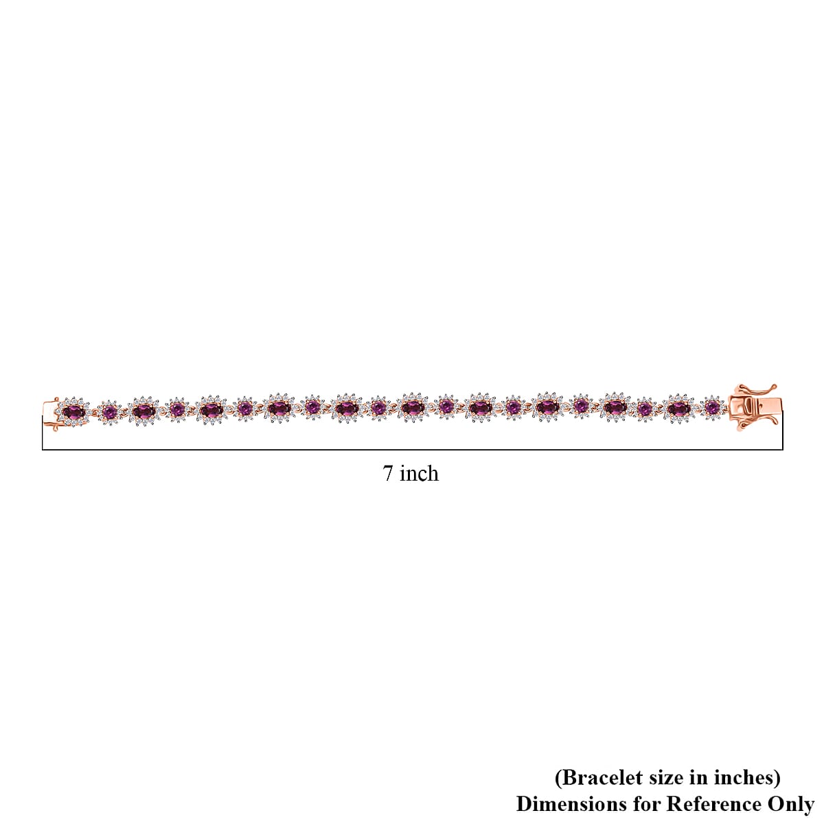 D’Joy AAA Radiant Ember Garnet and White Zircon 7.50 ctw Celestial Starburst Bracelet in 18K Vermeil Rose Gold Over Sterling Silver (6.50 In) image number 4