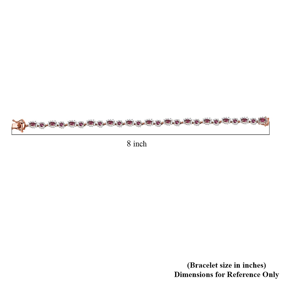 D'Joy AAA Radiant Ember Garnet and White Zircon 8.90 ctw Celestial Starburst Bracelet in 18K Vermeil Rose Gold Over Sterling Silver (8.00 In) image number 4