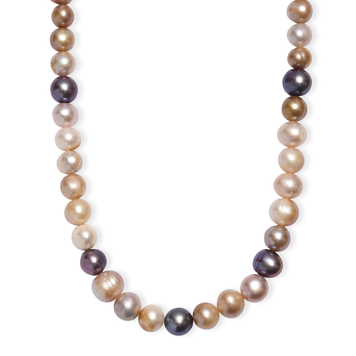 Peacock Dyed Pearl and Multi Color Dyed Pearl Necklace in Stainless Steel 18 Inches image number 0