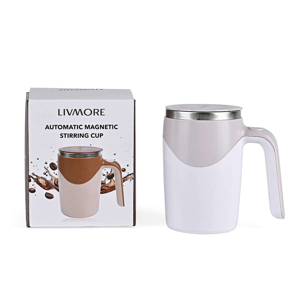 Livmore White Automatic Magnetic Stirring Cup (380 ml) image number 0