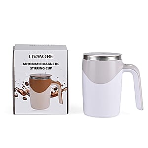 Livmore White Automatic Magnetic Stirring Cup (380 ml)