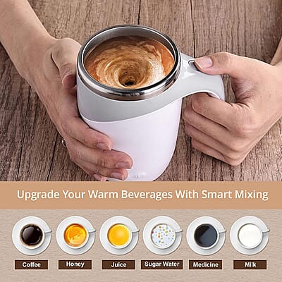 Livmore White Automatic Magnetic Stirring Cup (380 ml)
