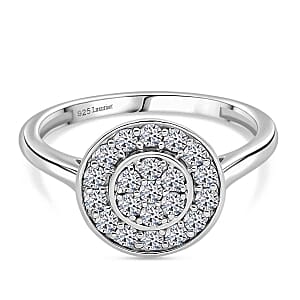 Lab Grown Diamond (SI-GH) 0.50 ctw Ring in Rhodium Over Sterling Silver (Size 8)