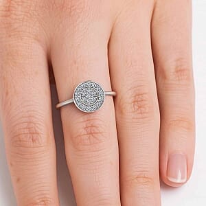 Lab Grown Diamond (SI-GH) 0.50 ctw Ring in Rhodium Over Sterling Silver (Size 8)