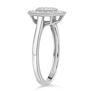 Lab Grown Diamond (SI-GH) 0.50 ctw Ring in Rhodium Over Sterling Silver (Size 8)