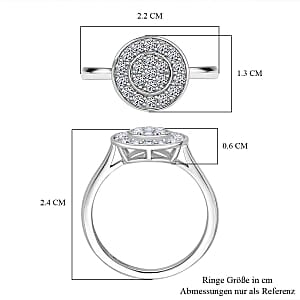 Lab Grown Diamond (SI-GH) 0.50 ctw Ring in Rhodium Over Sterling Silver (Size 8)