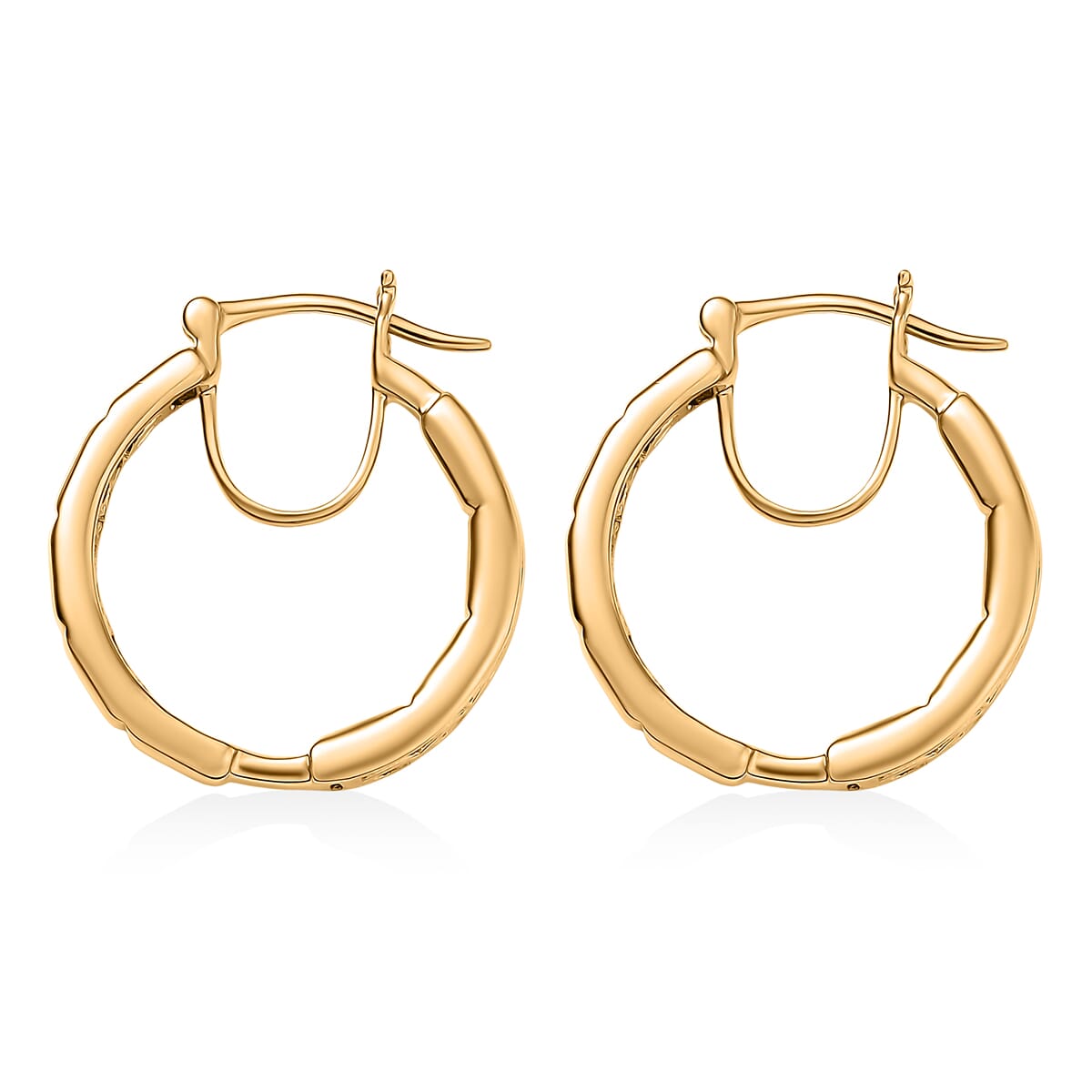 D’Joy in 18K Vermeil YG Over Sterling Silver Bar Line Hoop Earrings 7.75 Grams image number 4