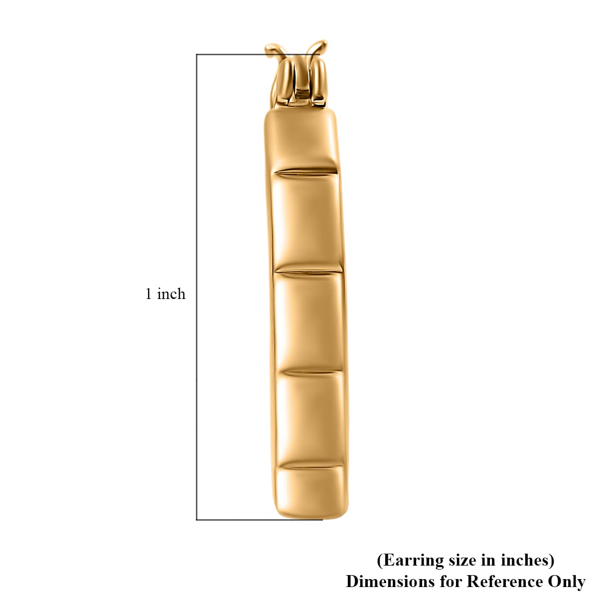 D’Joy in 18K Vermeil YG Over Sterling Silver Bar Line Hoop Earrings 7.75 Grams image number 5