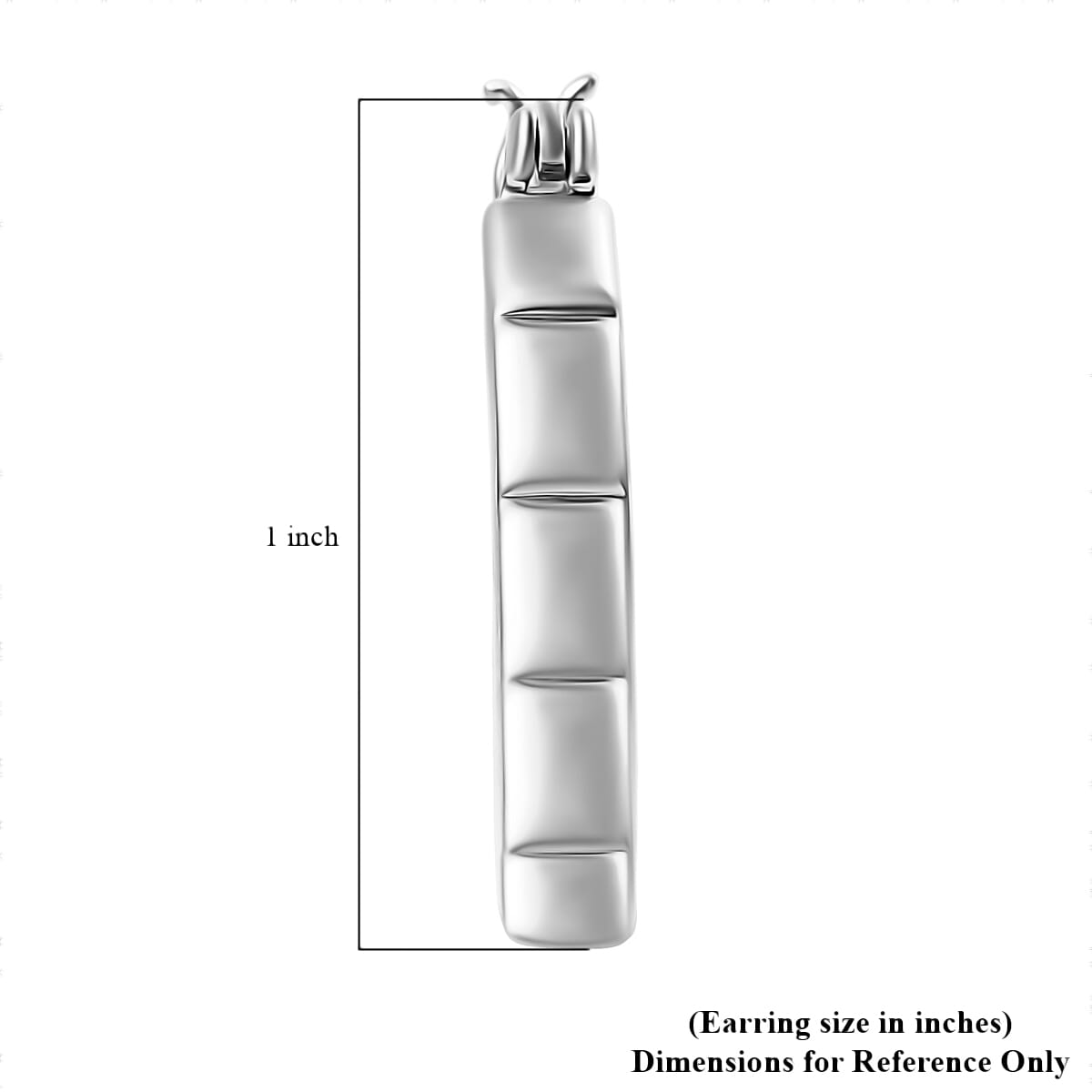 D'Joy in Rhodium Over Sterling Silver Bar Line Hoop Earrings 6.85 Grams image number 5