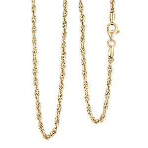 Italian Fancy Link Chain Necklace in 14K Yellow Gold Over Sterling Silver 10.08 Grams 20 Inches