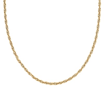 Italian Fancy Link Chain Necklace in 14K Yellow Gold Over Sterling Silver 10.08 Grams 20 Inches