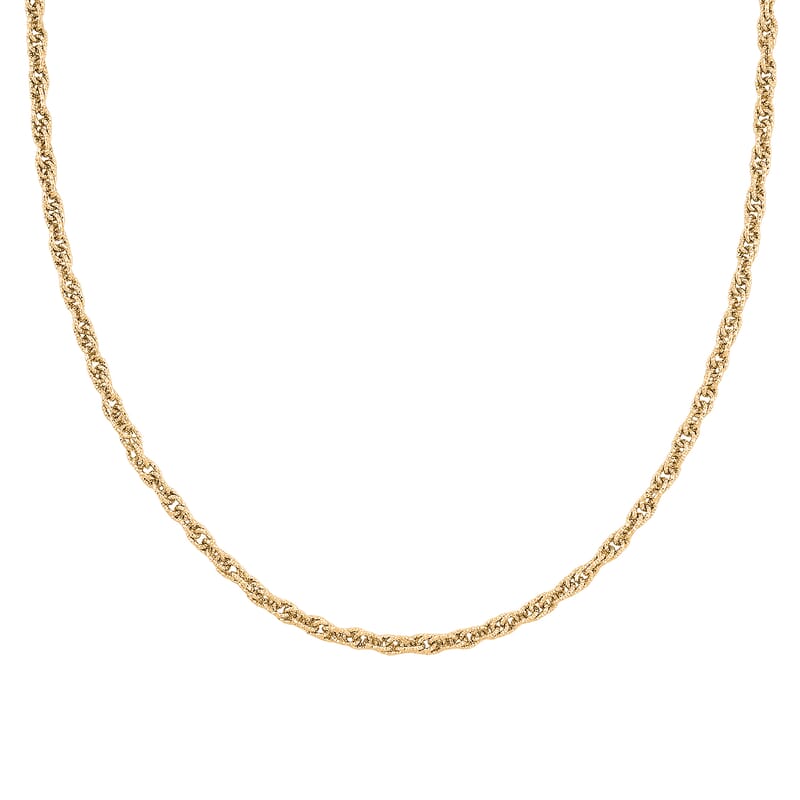 Italian Fancy Link Chain Necklace in 14K Yellow Gold Over Sterling Silver 10.08 Grams 20 Inches
