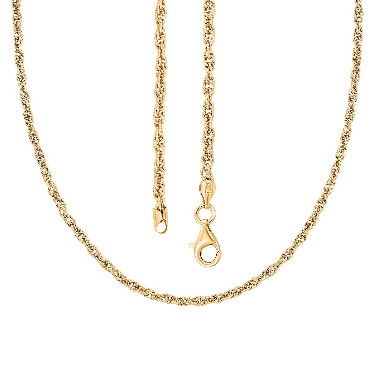 Italian Fancy Link Chain Necklace in 14K Yellow Gold Over Sterling Silver 10.08 Grams 20 Inches image number 3